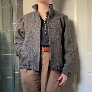 Gray tweed wool coat